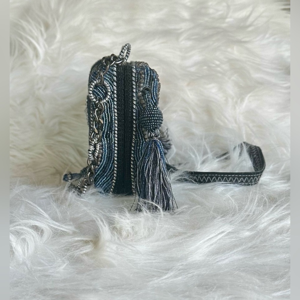 Mary Frances Blue beaded Clutch/Purse - Picture 8 of 11